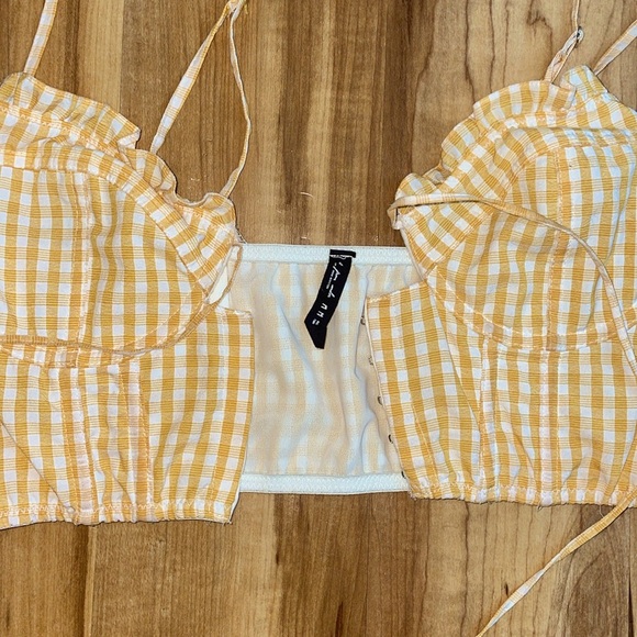 Out From Under yellow gingham corset top size M - Picture 7 of 10